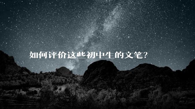 如何评价这些初中生的文笔？